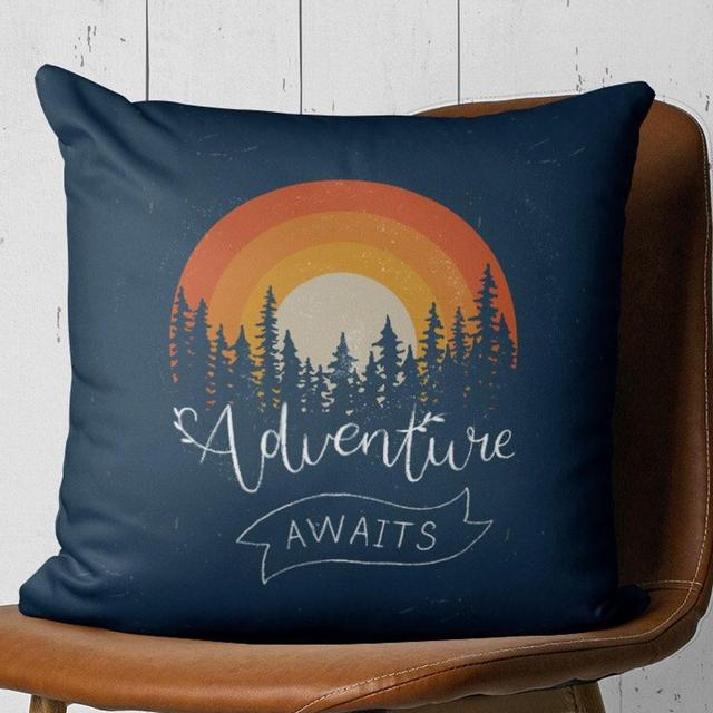 Adventure Awaits pillow cover, Travel...