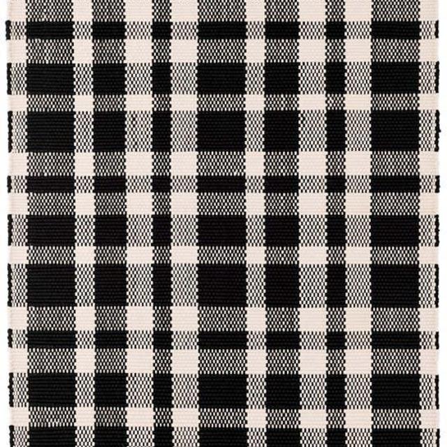 Tattersall Black Indoor/Outdoor Rug