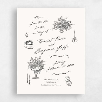 Beige Wedding Save the Date - Josette Classic