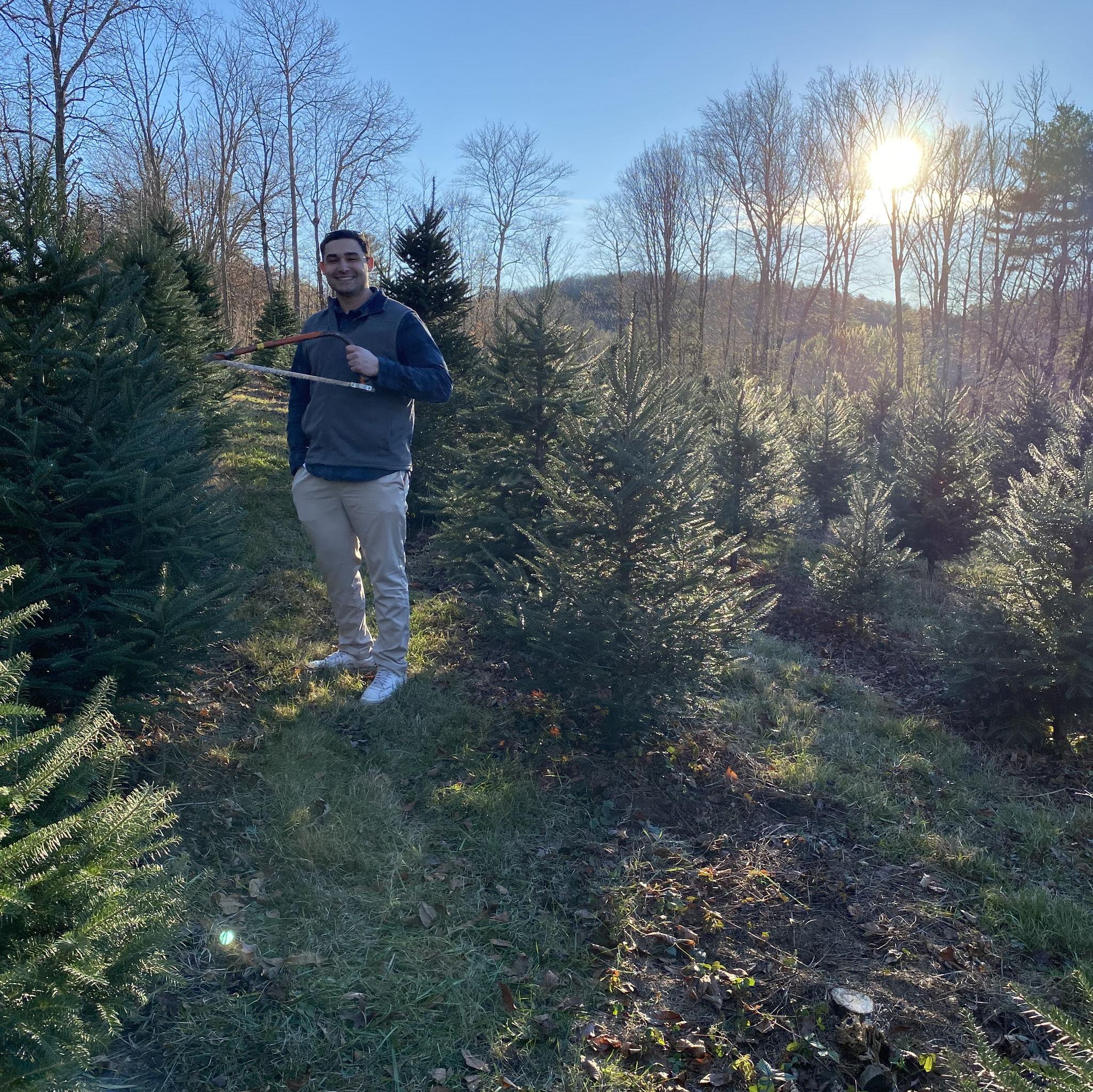 Winter 2022, cutting down our first Christmas tree