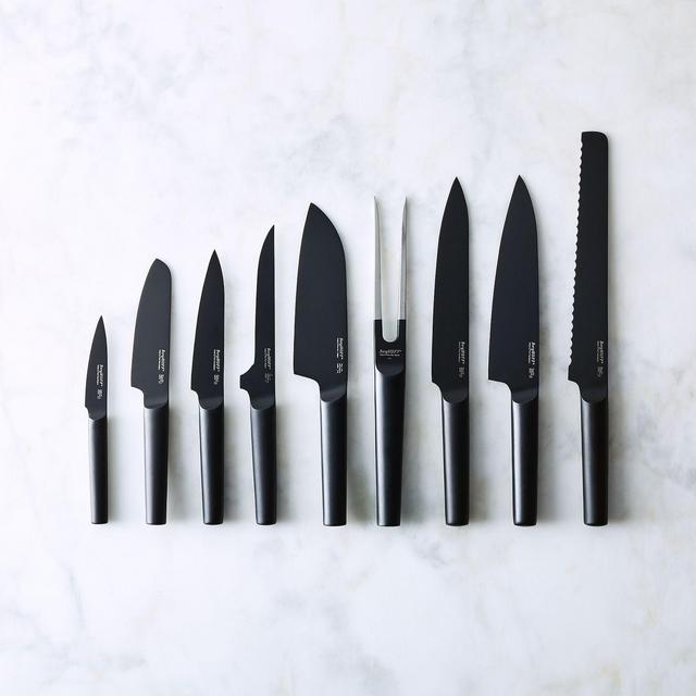 Modern Matte Black Knife Collection Breadknife Natural / Black