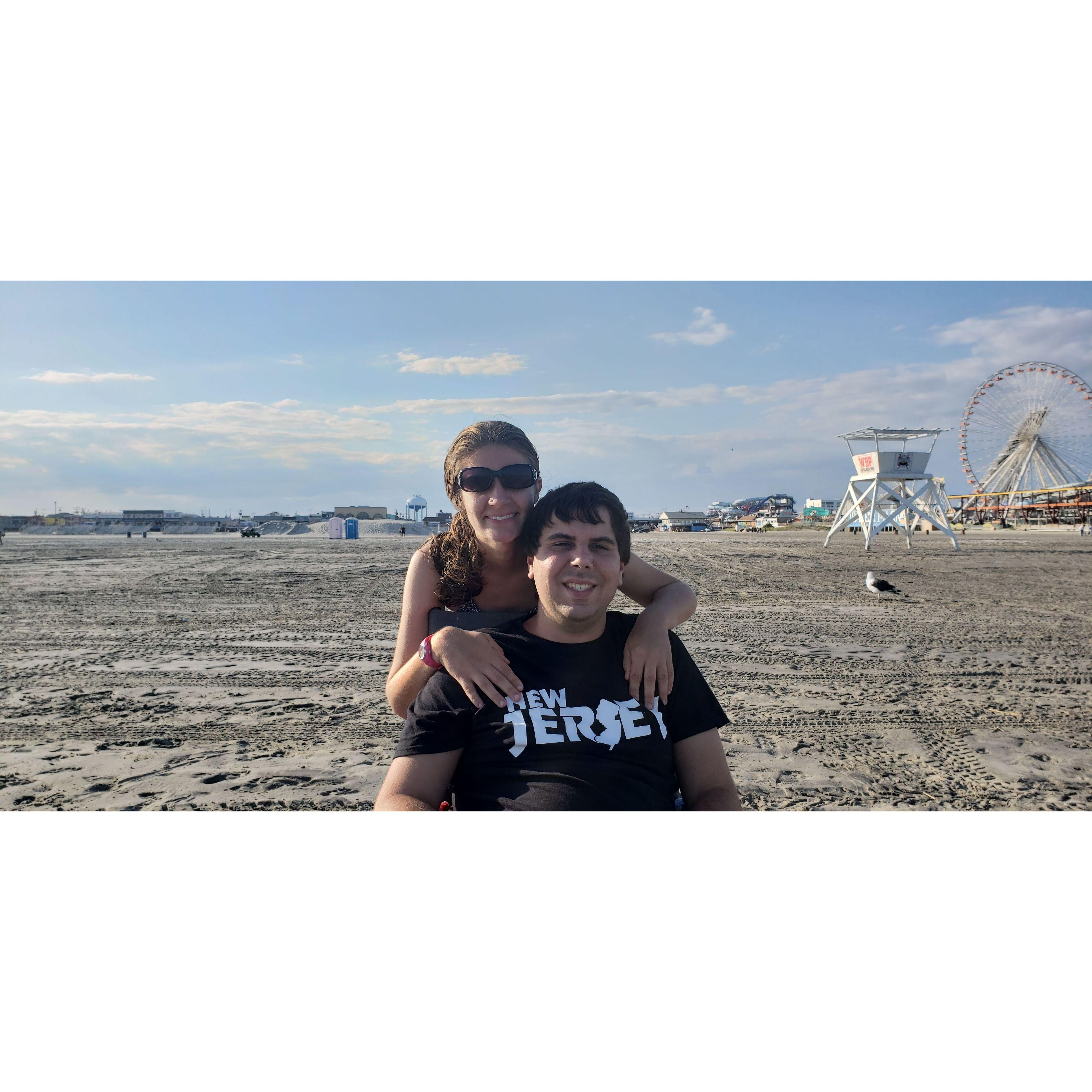 Our first photo of us together, taken at Wildwood NJ