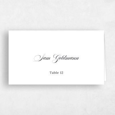 White Wedding Place Card - Kellan