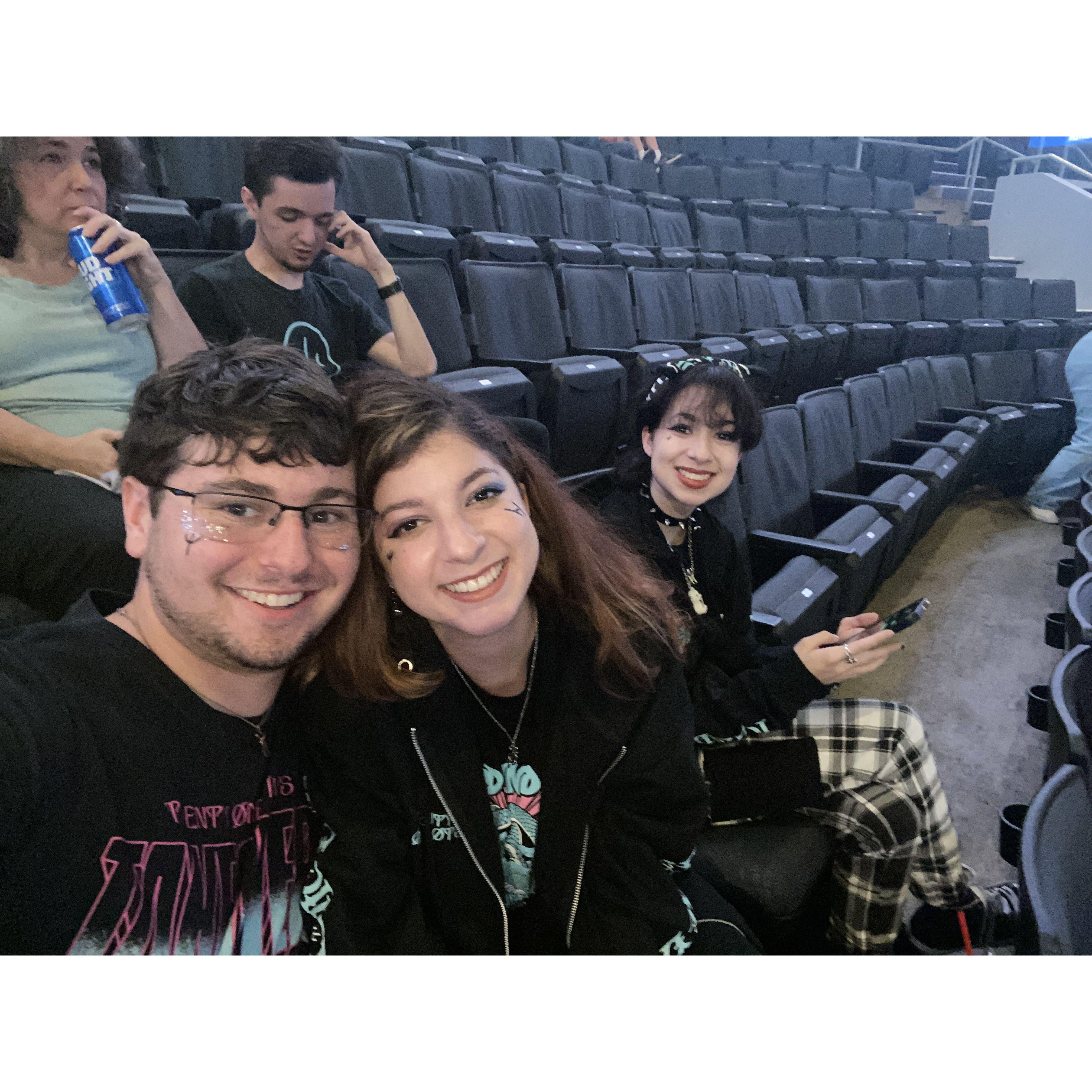 Twenty One Pilots Icy tour Sept '22 with sister and bridesmaid Olivia pictured