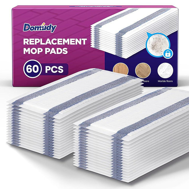 4-Layer Super Absorbent Pad Refills for Swiffer Wet Jet Mop, Heavy Duty & No-Shedding Mopping Pads Refill, Disposable Streak-Free Cleaning for All Sealed Floors 60 Pack