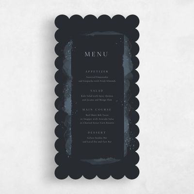 Black Scalloped Wedding Menu - Zortas