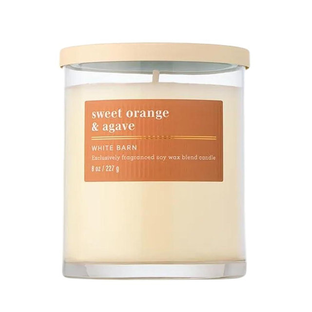 Bath & Body Works Single Wick Candle, Sweet Orange & Agave Candle, Long-Lasting Burn Up to 45 Hours, Exclusively Fragranced Soy Wax Blend, 8 oz - 1 Pack
