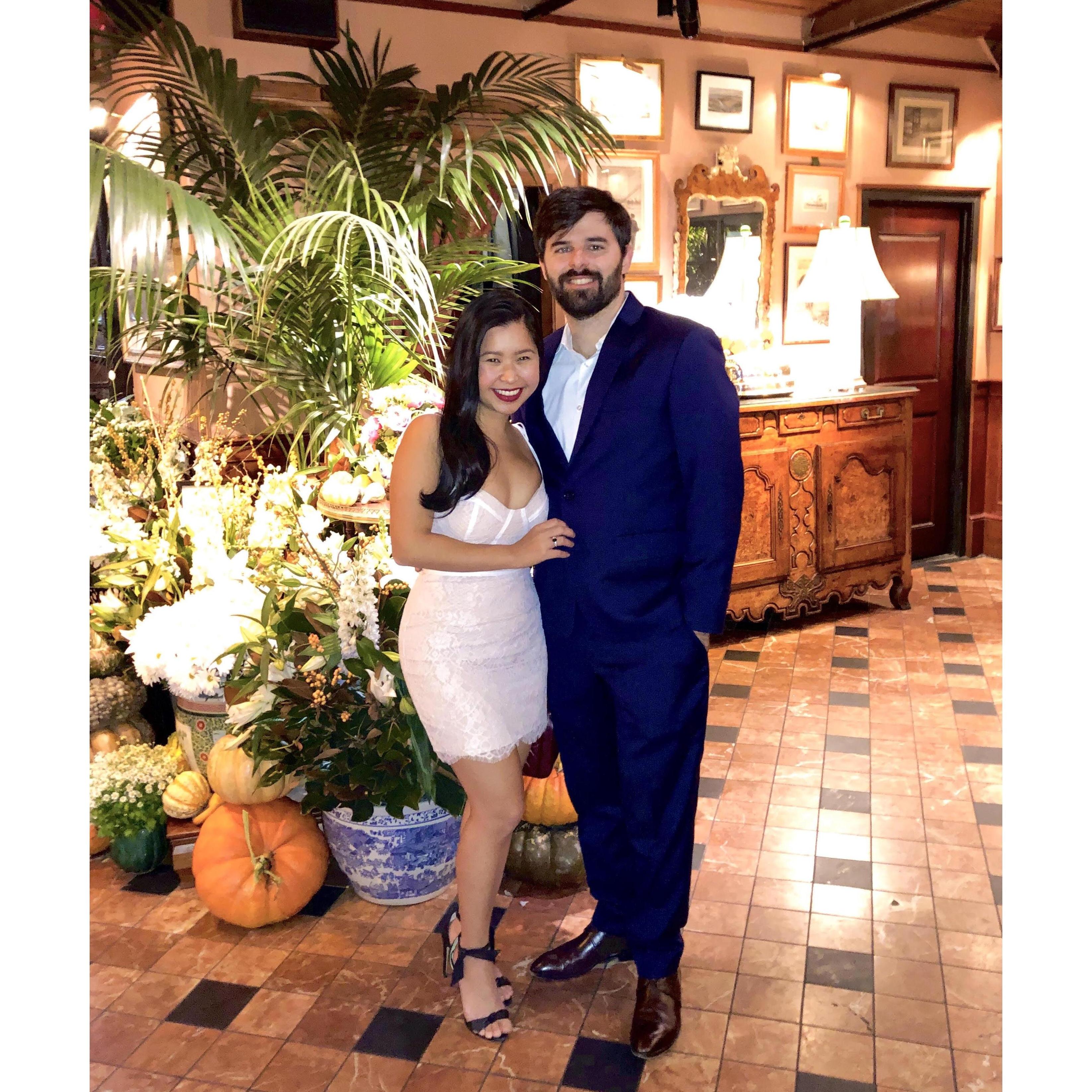 Our first year anniversary at the River Cafe