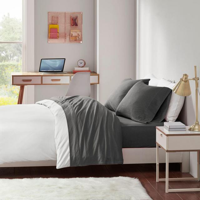 Intelligent Design® Jersey Knit Queen Sheet Set in Dark Grey