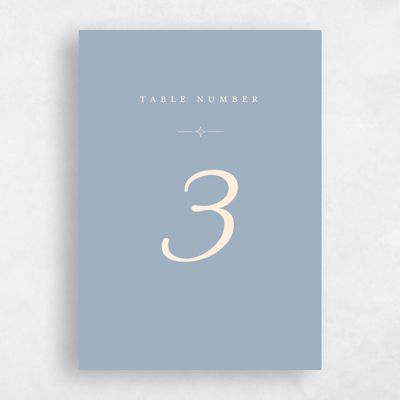 Powder Blue Wedding Table Number - Finnian