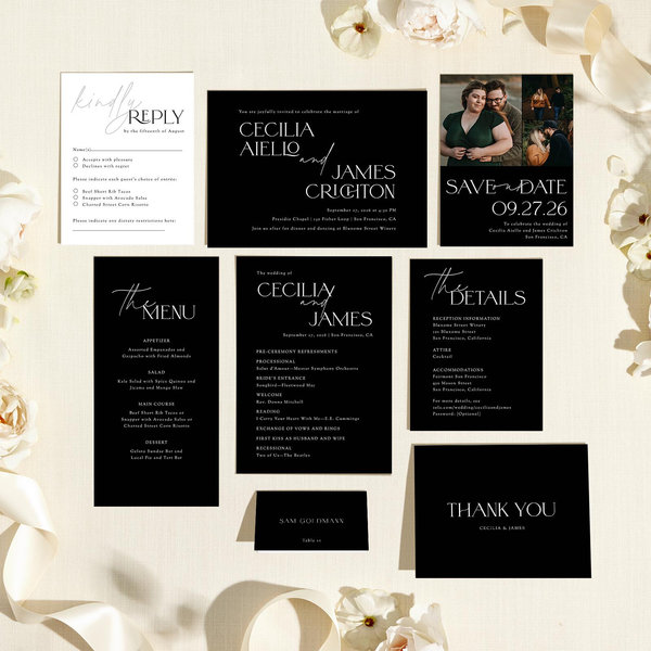 Zola Wedding Invitations - Santiago Landscape