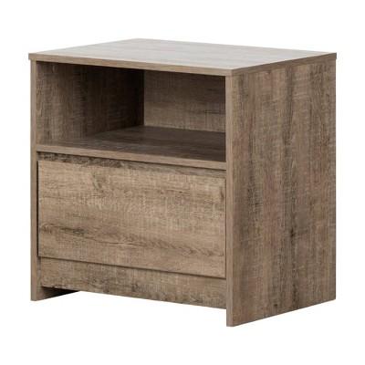 Sazena 1 Drawer Nightstand Weathered Oak - South Shore