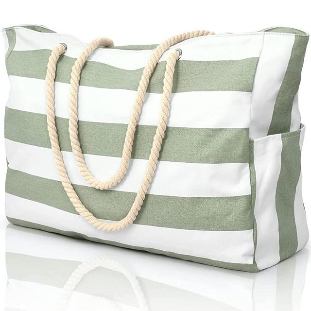 Beach Bags for Women, Large Waterproof Beach Tote Bag with Zipper Beach Bags Waterproof Sandproof Swim Pool Bag Large Tote