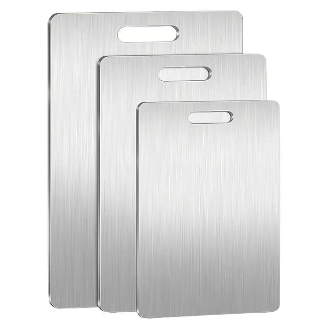 Neyora 3 Pcs Stainless Steel Cutting Board - Cutting Boards for Kitchen (S+M+L)