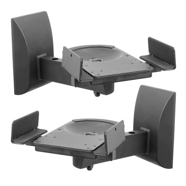 Mount-It! - Speaker Wall Mounts with Sliding Clamps Pair for Adjustable Positioning & Secure Installation - Black