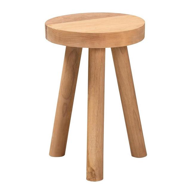 bali & pari Terah Teak Wood Footstool, One Size, Natural