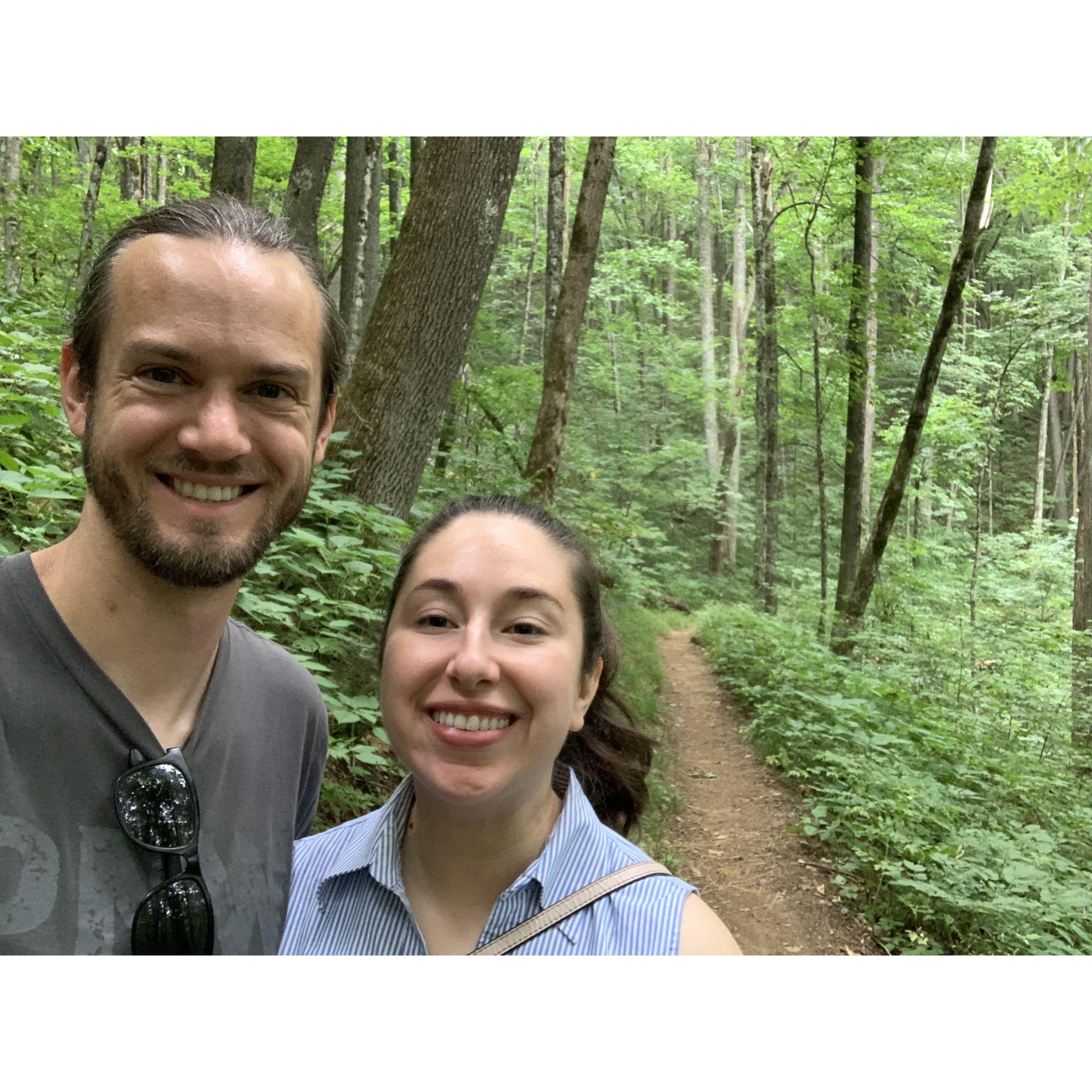 Photo op at the Appalachian Trail near Asheville, NC; June 2022