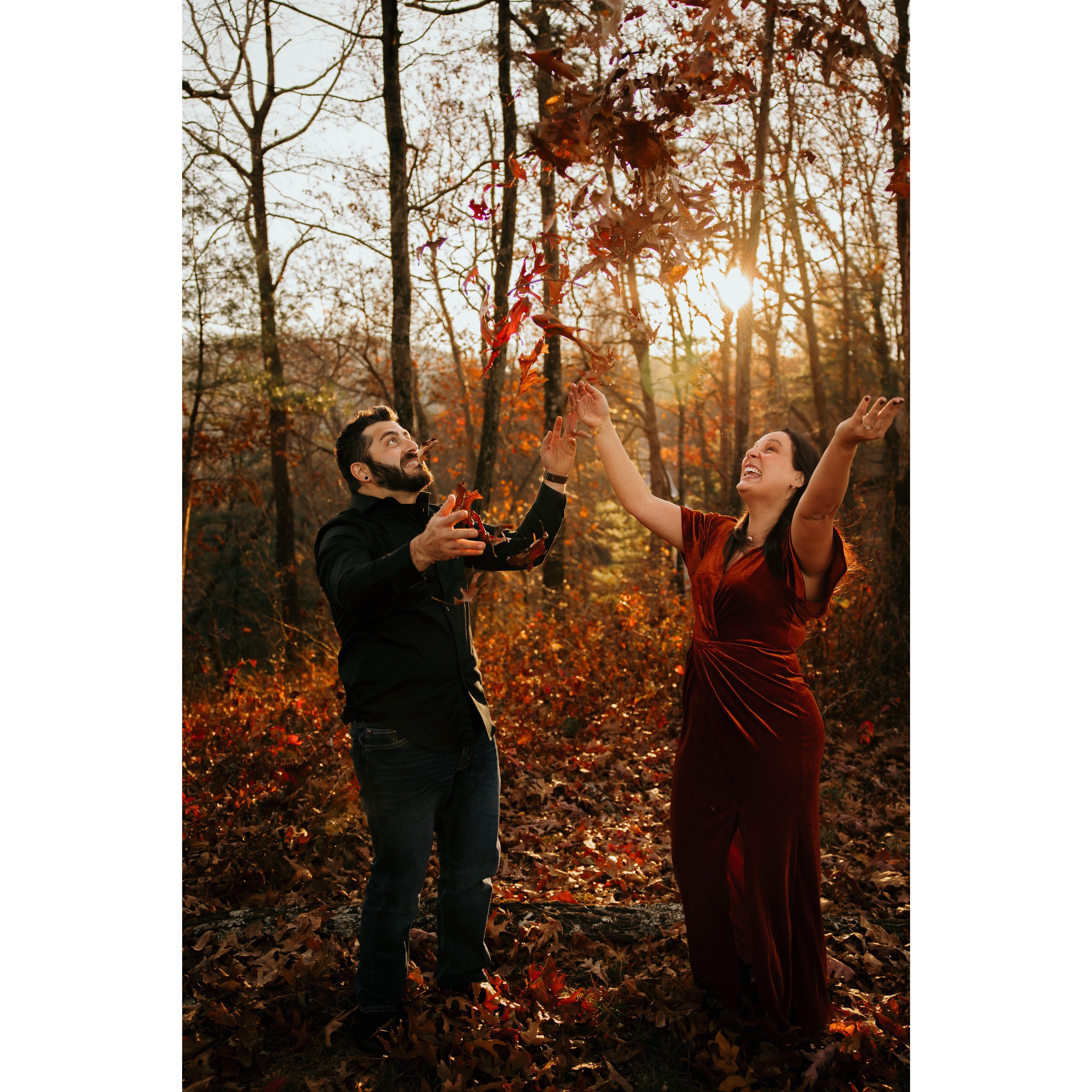 Maybe our second favorite fall activity...leaf throwing!