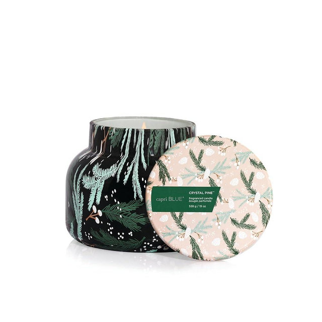 Capri Blue Crystal Pine Scented Candle - Pattern Play Signature Holiday Candle - Luxury Soy Wax Blend Candle - Long Lasting Candles - Large Candle with Up to 85 Hours of Burn Time (19 oz)