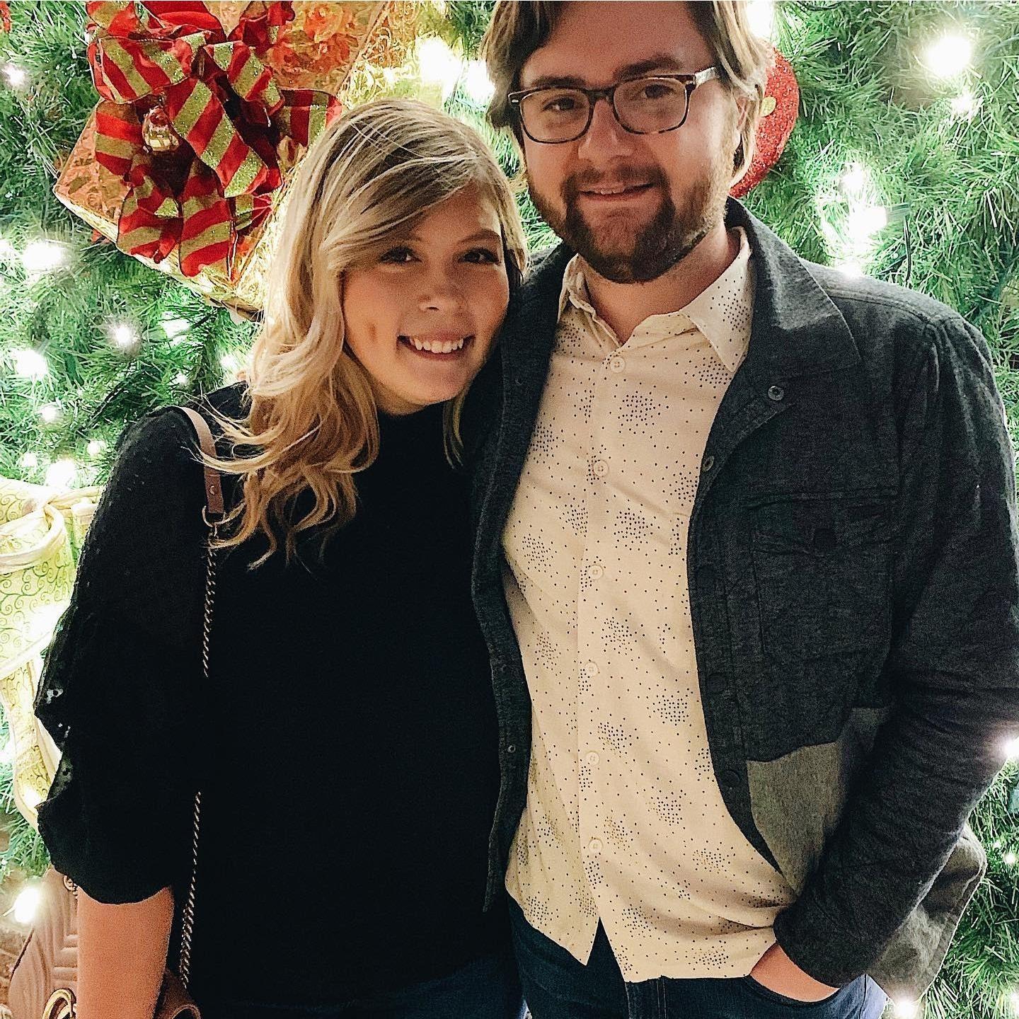 First Christmas together, visiting the Opryland Hotel with friends.