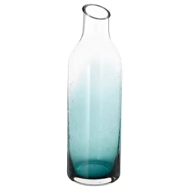 Carafe, clear glass/blue