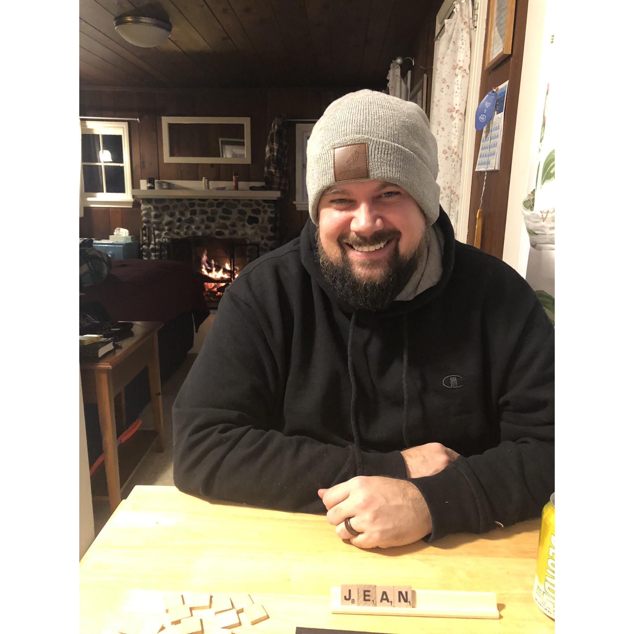 First four letter Dustin grabbed playing Scrabble at North Beach Inn, Orcas Island, WA... coincidence?!