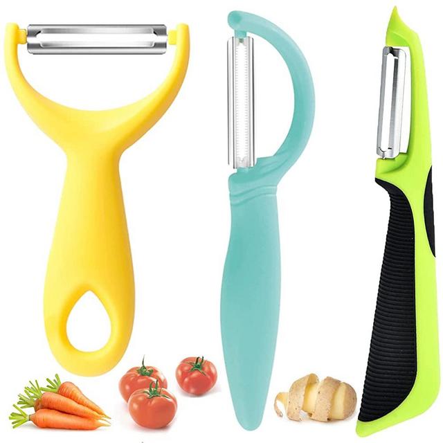 Vegetable Potato Peelers for Kitchen, Fruit Carrot Zucchini Cucumber Apple Peeler, Good Grip Veggie Peeler Makes Peeling Very Easy, Upgraded Stainless Steel Blades I and Y peeler