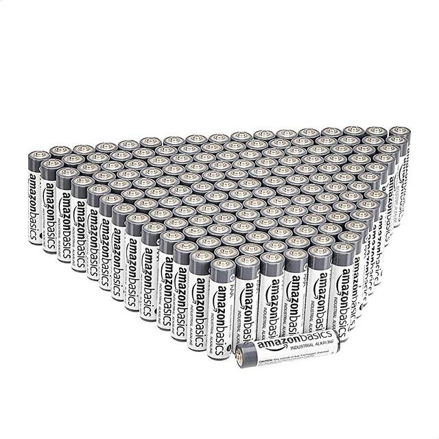 Amazon Basics 300 Pack AAA Industrial Alkaline Batteries, 5-Year Shelf Life, Easy to Open Value Pack