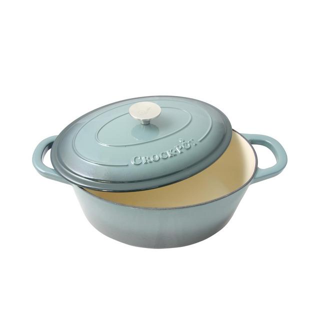 Crock Pot Artisan 7 Quart Enameled Cast Iron Oval Dutch Oven