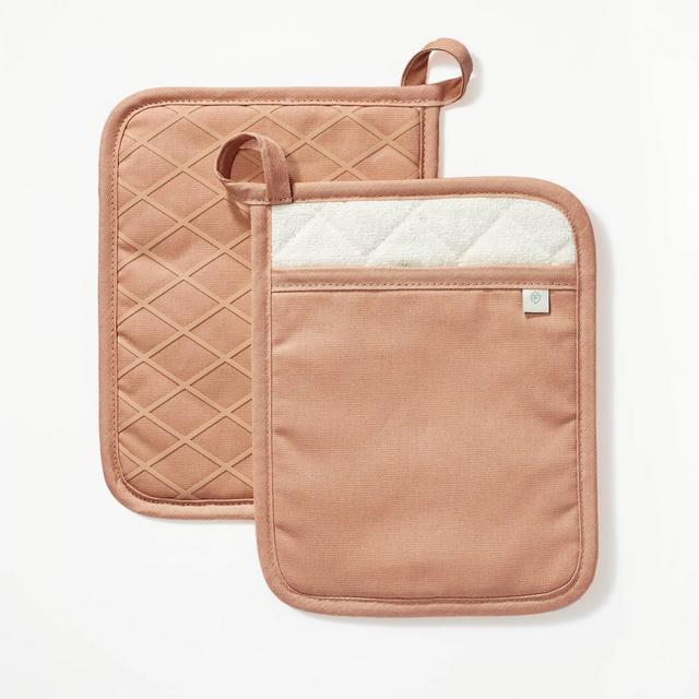 2pk Potholder Terracotta Orange - Figmint™