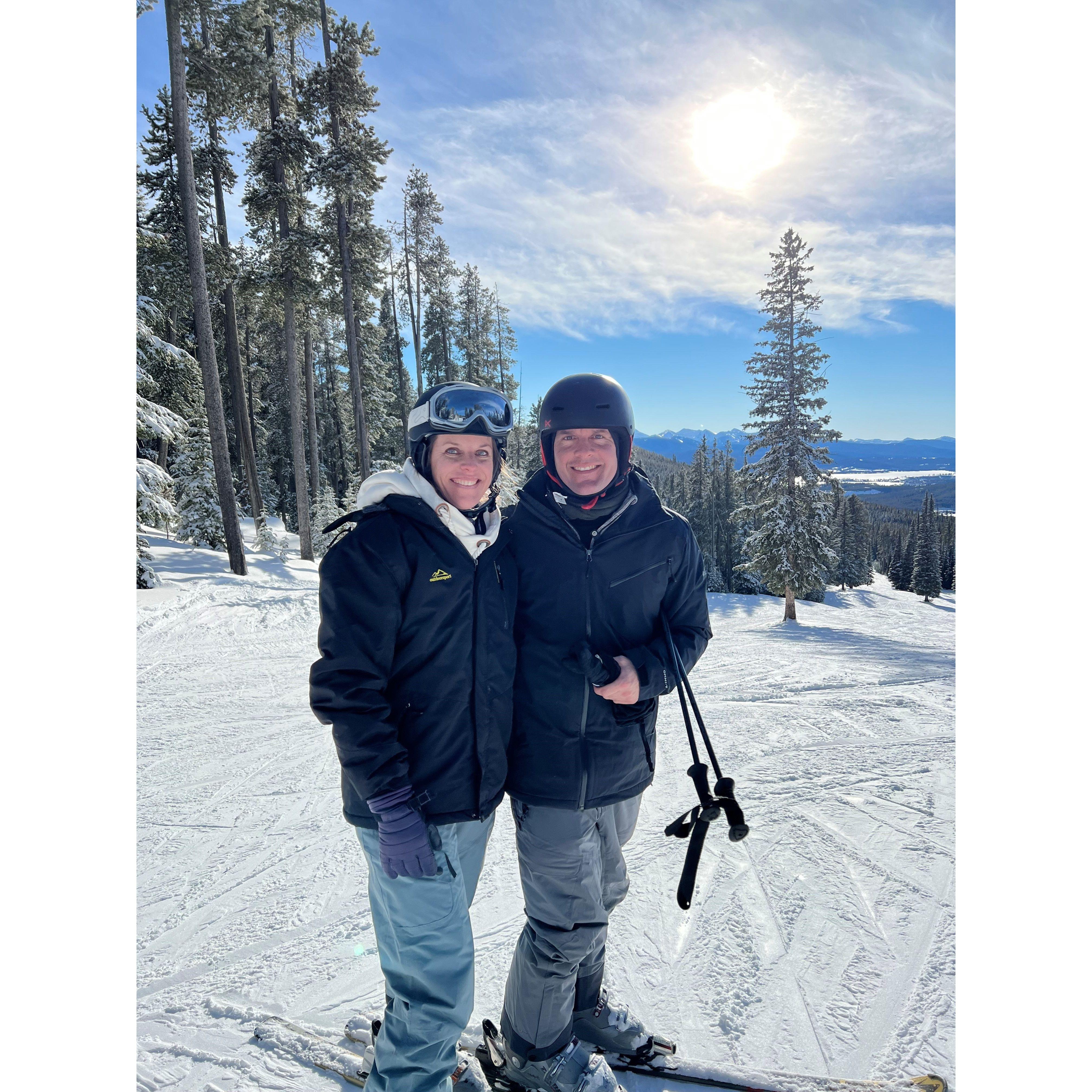 One of my first times skiing - Donnie taught me how to ski - he's a great teacher!