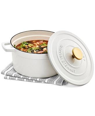 White 4-Qt. Enameled Cast Iron Round Dutch Oven, Created for Macy's