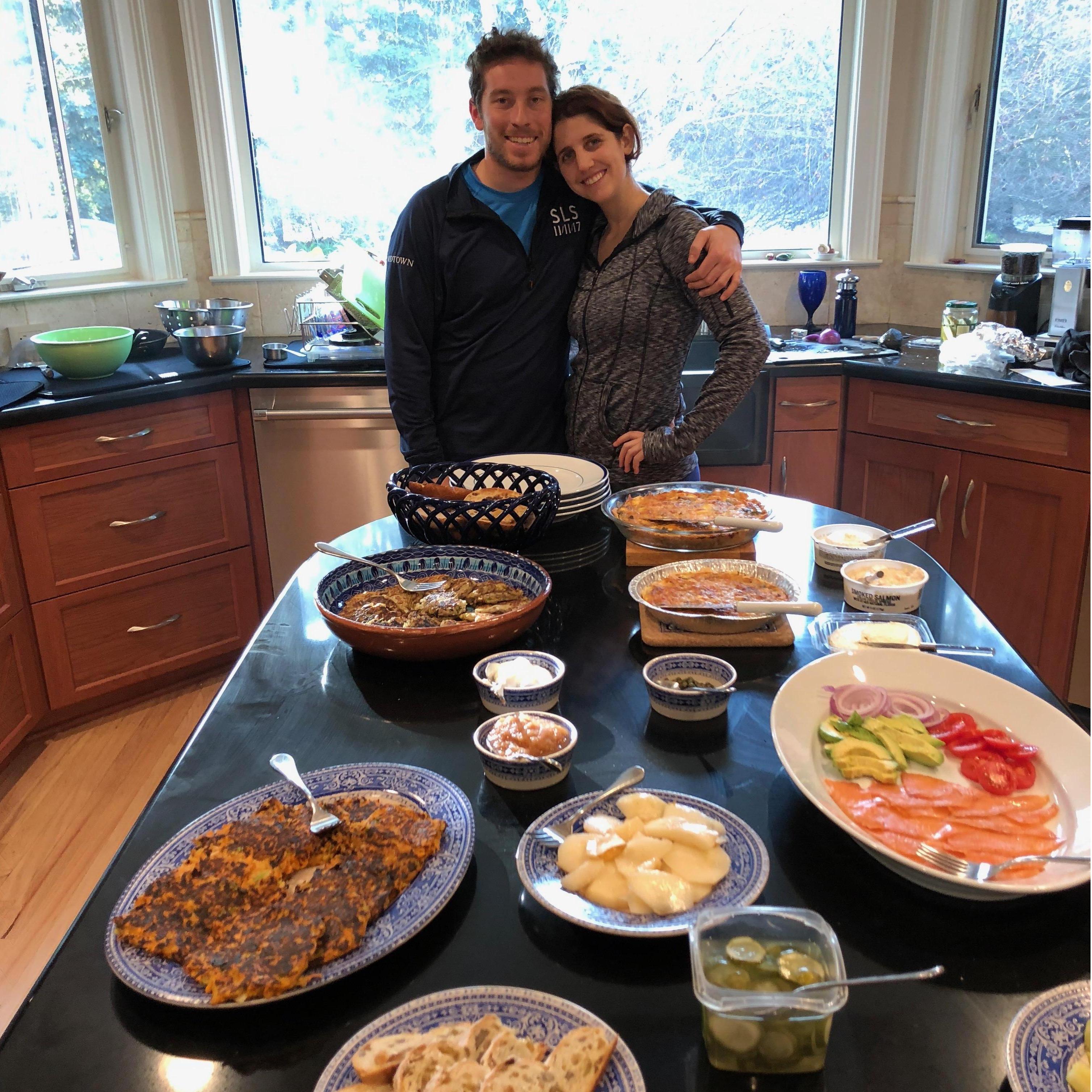 Jewish smorgasbord at the Davis-Dulla house.