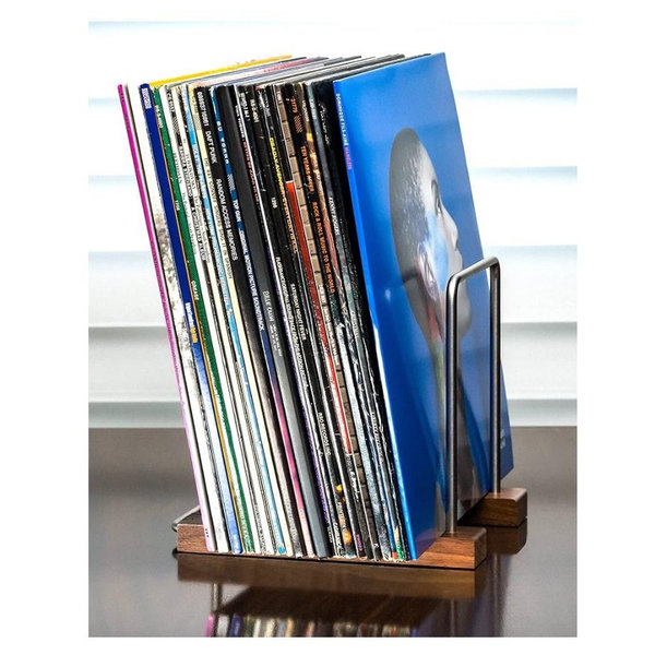 35 LP Vinyl Record Holder, Solid Walnut Wood Record Holder for Albums, Now Playing Record Props, Vinyl Record Storage, LP Holder Rack, Vinyl Stand
