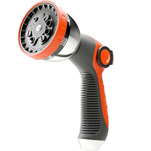 ALMA Garden Hose Nozzle - Water Hose Spray Nozzle Heavy-Duty - 10 Patterns High Pressure Garden Hose Nozzles - Best for Outdoor Watering Plants, Lawns - Car Washing & Pets Showering