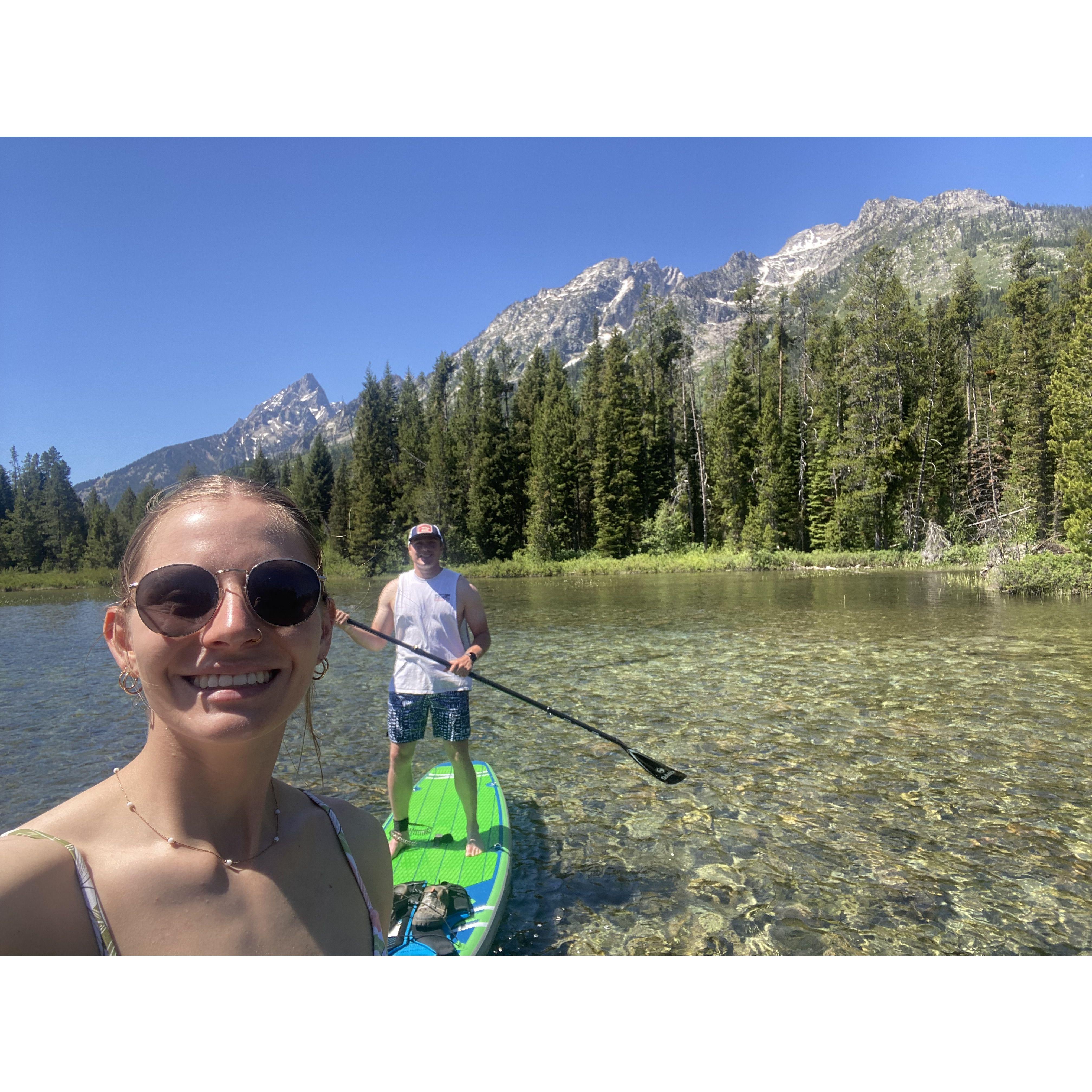 Paddle boarding in the Tetons!