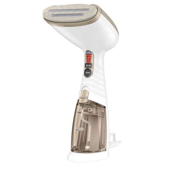 Conair Handheld Garment Steamer for Clothes, Turbo ExtremeSteam 1875W Fabric Steamer, Portable Handheld Design, Strong Penetrating Steam, White/Champagne