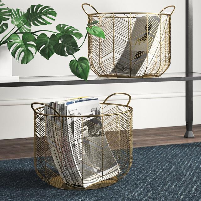 2 Piece Metal Basket Set