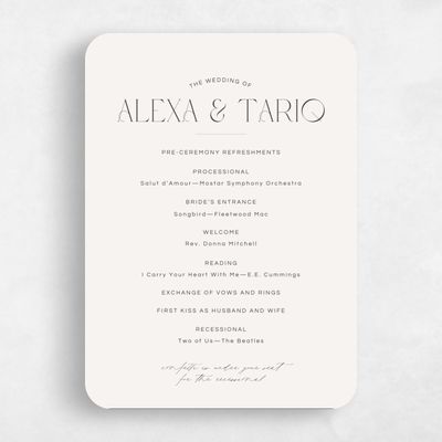 Beige Rounded Wedding Program - Nash