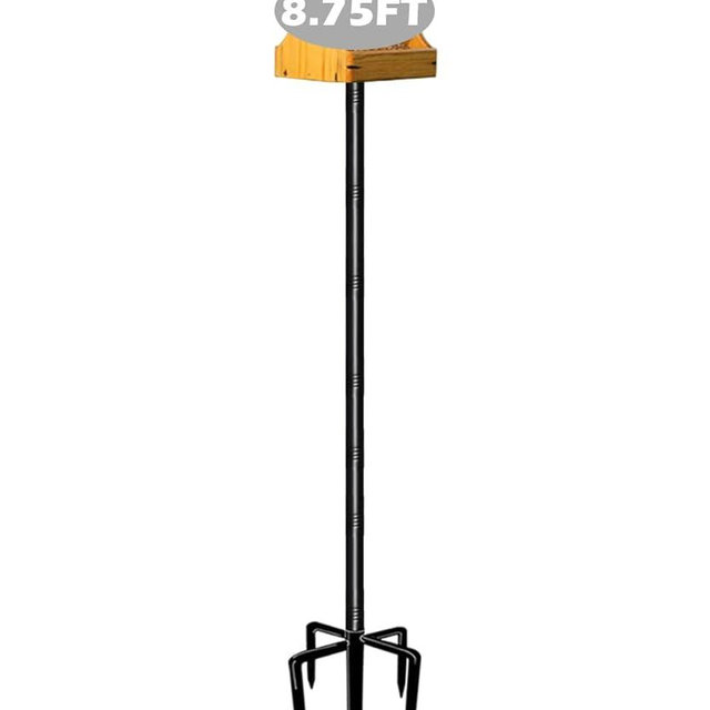 Garbuildman 105 Inch Bird Feeder Pole Kit, Heavy Duty Bird House Pole Set with 5-Forked Base, Adjustable Universal Mounting Post Kit for Outdoors, Matte Black, 1 Pack