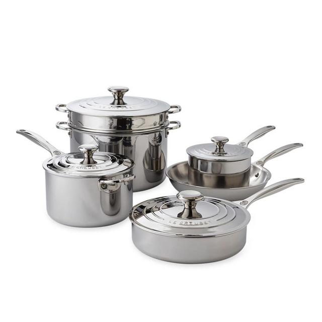 Le Creuset Stainless-Steel 10-Piece Cookware Set