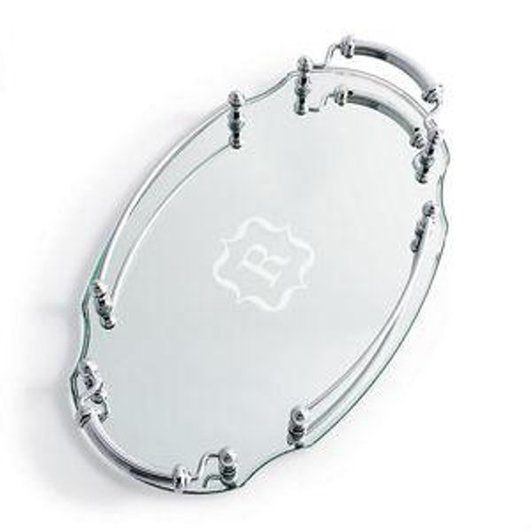 Frontgate Resort Collection™ Personalized Vanity Trays - Oval Vanity Tray in Chrome