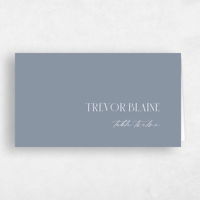 Dusty Blue Wedding Place Card - Andes