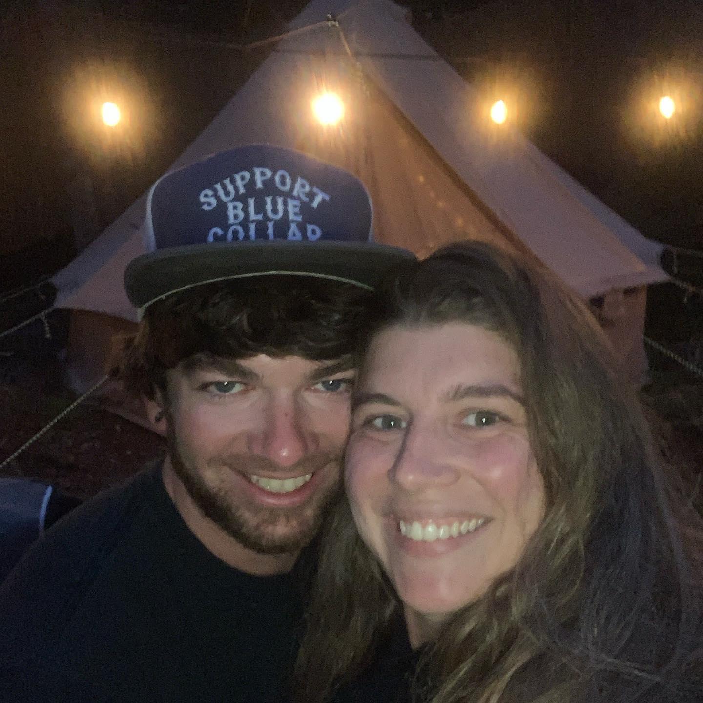We stayed in a yurt.