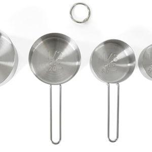 Martha Stewart Richburn 4-Piece Stainless Steel Measuring Cups Set – Durable and Accurate Kitchen Measuring Tools for Baking and Cooking