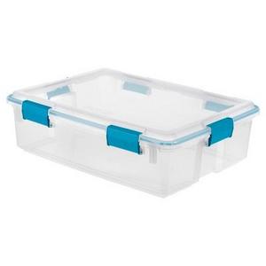 Sterilite® Storage Bin Clear with Blue Latches 9.25gal