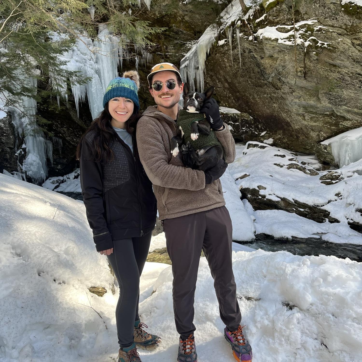 Snowy hiking in Stowe, VT
