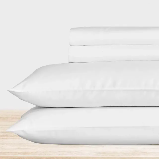 5-Star Luxury Sheet Set, 600 Thread Count Cotton Sateen, Soft & Crisp Bed Sheets with Deep Pockets by California Design Den - White, California King