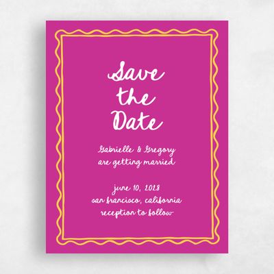Fuchsia, Pink Wedding Save the Date - Nyssa Portrait