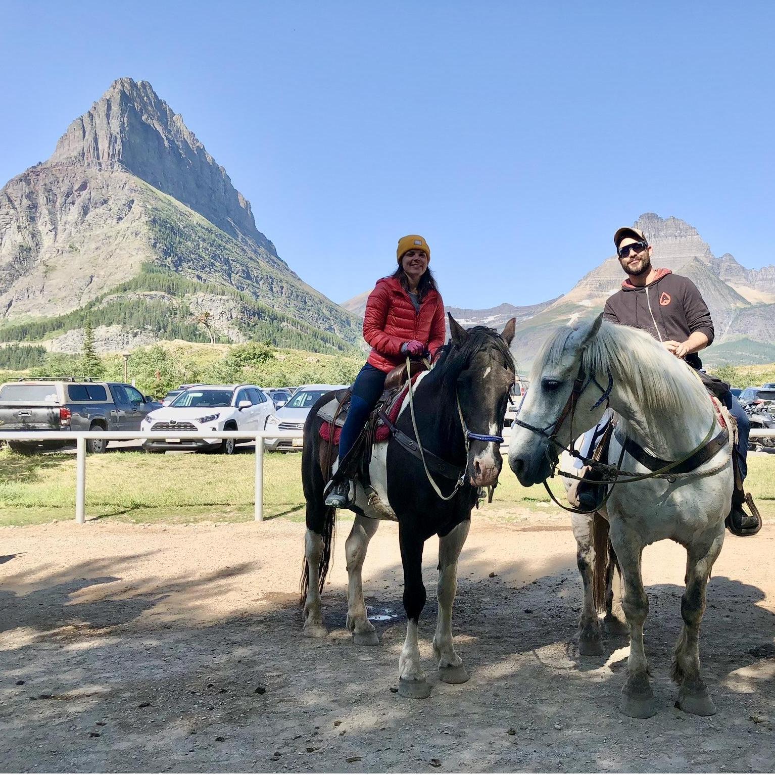 Horseback riding in Glacier National Park August 2019.